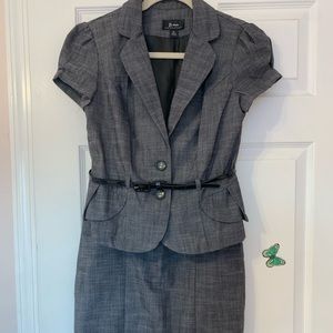 Gray skirt suit